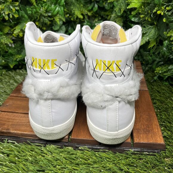 NIKE BLAZER Men 11.5 Mid 77 Custom White Leather Sneakers BQ6806-101 Unique 1493 - Picture 9 of 14